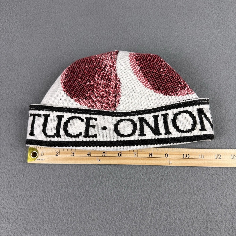Handmade Woven Blanket Hat Tomato Veggie Whimsical Touqe Beanie Vintage Material - Picture 6 of 8